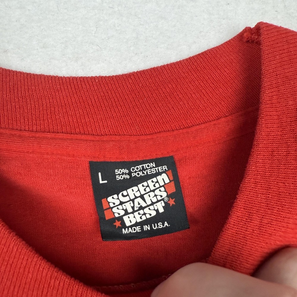 Vintage My Heroes Have Always Been Cowboys Shirt Mens Large Red Made in USA 90s - Picture 2 of 7